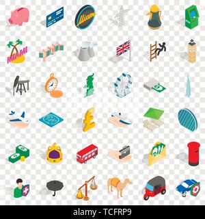 Auto icons set, isometric style Stock Vector