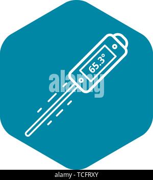 Fahrenheit thermometer icon, outline style Stock Vector