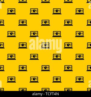 Laptop with business graph pattern vector Stock Vector