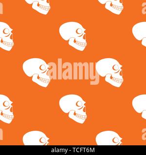 Skull pattern vector orange Stock Vector