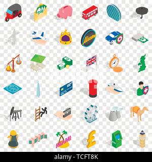 Flag icons set, isometric style Stock Vector