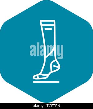 Soccer sock icon, outline style Stock Vector