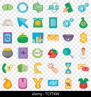 Loading icons set, cartoon style Stock Vector