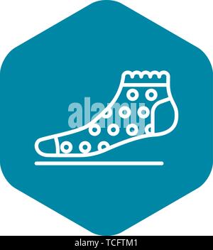 Female sock icon, outline style Stock Vector