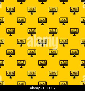 Growth graph on the computer monitor pattern vector Stock Vector