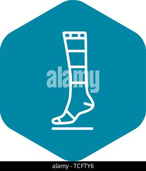 Warming sock icon, outline style Stock Vector