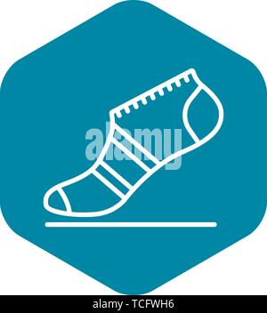 Fashion sock icon, outline style Stock Vector