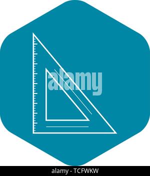Angle ruler icon, outline style Stock Vector