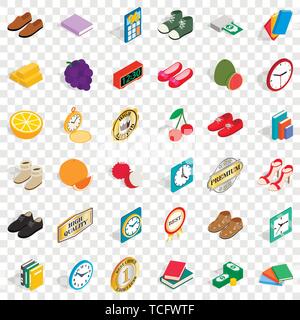Fineness icons set, isometric style Stock Vector