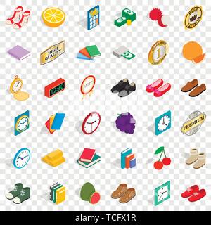 Subtlety icons set, isometric style Stock Vector