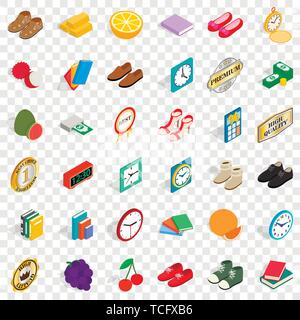 Delicacy icons set, isometric style Stock Vector