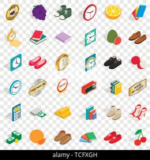 Skill icons set, isometric style Stock Vector