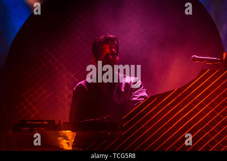 Aarhus, Denmark. 07th June, 2019. Denmark, Aarhus - June 7, 2019. The English record producer, DJ and songwriter Mark Ronson performs a live show during the Danish music festival Northside 2019 in Aarhus. (Photo Credit: Gonzales Photo/Alamy Live News Stock Photo