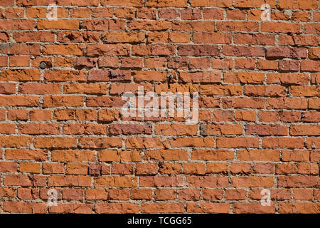 Ancient red brick wall texture. Stock Photo
