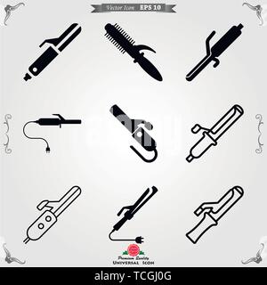 Curlers vector icon for websites, web design, mobile app, info graphics Stock Vector
