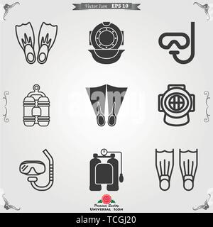 Diving icon, water sport vector sign, symbol for design Stock Vector