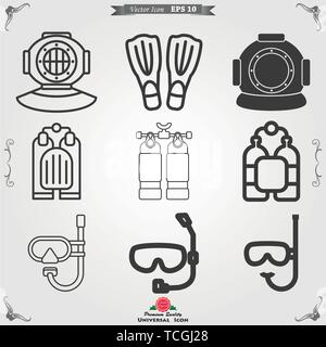 Diving icon, water sport vector sign, symbol for design Stock Vector