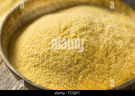 Raw Organic Masarepa Corn Meal in a Bowl Stock Photo