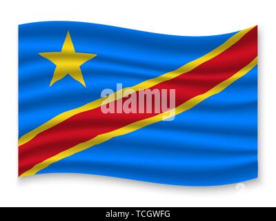 3D Waving Flag of DR Congo. Vector illustration Stock Vector Image ...