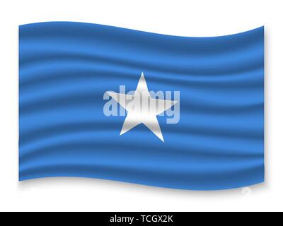 3D Waving Flag of Somalia . Template for your design Stock Vector