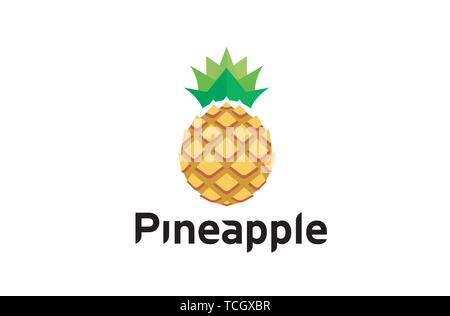 Creative Geometric Pineapple Fruit Logo Design Symbol Illustration Stock Vector