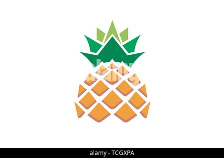 Creative Geometric Pineapple Fruit Logo Design Symbol Illustration Stock Vector