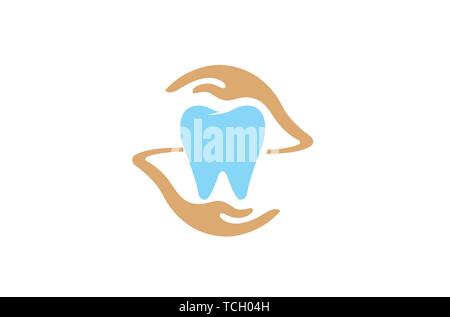 Creative Teeth Hands Care Logo Design Symbol Illustration Stock Vector