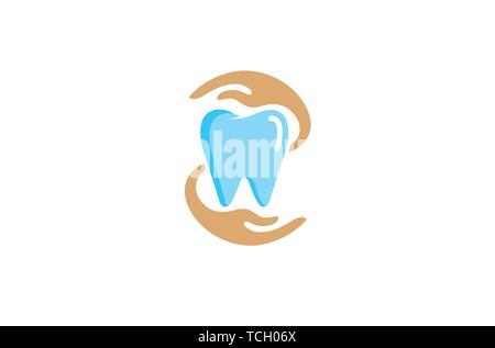 Creative Teeth Hands Care Logo Design Symbol Illustration Stock Vector