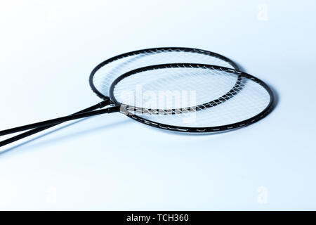 Badminton rackets  on white Stock Photo