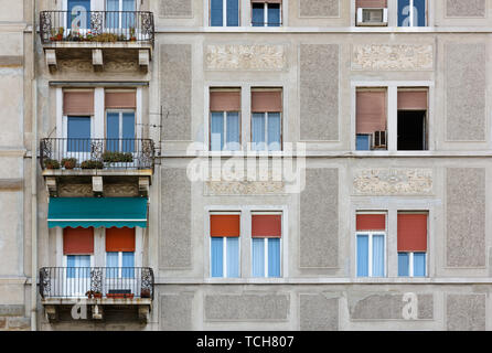 Detail of the facade of an old elegant urban building Stock Photo