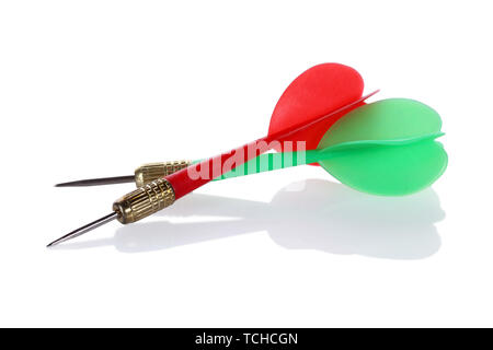 two darts isolated on white Stock Photo