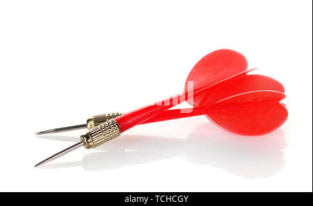 two darts isolated on white Stock Photo