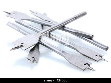drill bits for wood isolated on white Stock Photo