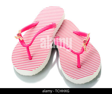 pink beach shoes isolated on white Stock Photo