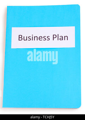 Blue folder labeled business Stock Photo