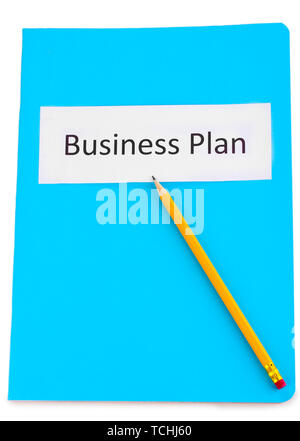 Blue folder labeled business Stock Photo