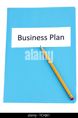 Blue folder labeled business Stock Photo