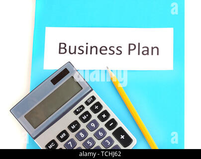 Blue folder labeled business Stock Photo