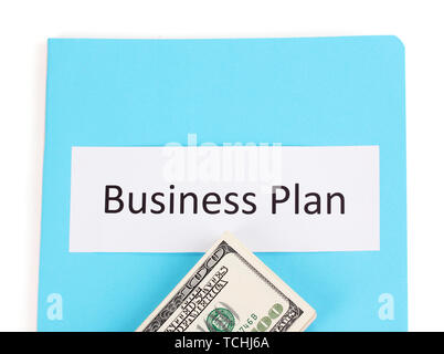 Blue folder labeled business Stock Photo