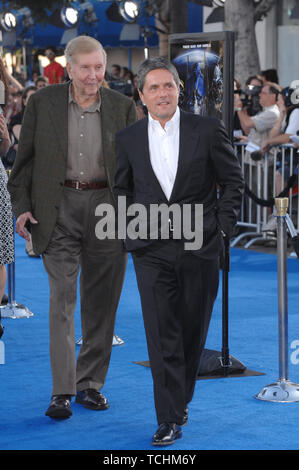 LOS ANGELES, CA. June 28, 2007: Viacom chairman Sumner Redstone (left) & Paramount Pictures boss Brad Grey at the Los Angeles premiere of 'Transformers'. © 2007 Paul Smith / Featureflash Stock Photo