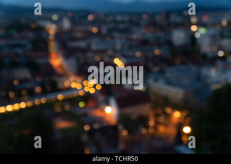 light night bokeh city blur at night, background photo Stock Photo