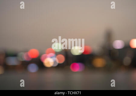 The blurred lights on the building. Stock Photo