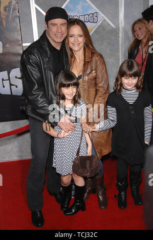 LOS ANGELES, CA. February 27, 2007: John Travolta & Kelly Preston & daughter at the world premiere of 'Wild Hogs' at the El Capitan Theatre, Hollywood. © 2007 Paul Smith / Featureflash Stock Photo