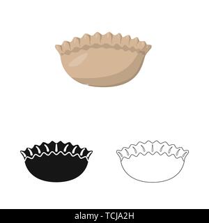 Vector illustration of jiaozi and ravioli symbol. Collection of jiaozi and dough vector icon for stock. Stock Vector