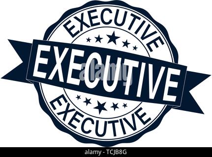 executive round rubber stamp web banner icon on white background Stock Vector