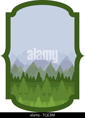 Isolated pine trees inside frame design Stock Vector Image & Art - Alamy
