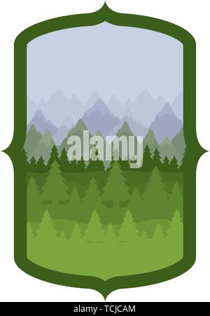 Isolated pine trees inside frame design Stock Vector Image & Art - Alamy