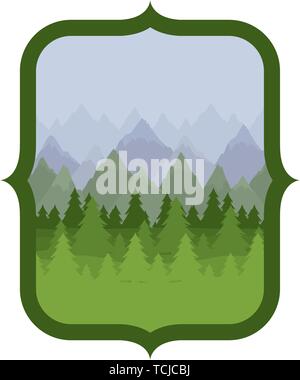 Isolated pine trees inside frame design Stock Vector Image & Art - Alamy