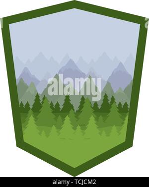 Isolated pine trees inside frame design Stock Vector Image & Art - Alamy