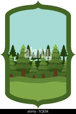 Isolated pine trees inside frame design Stock Vector Image & Art - Alamy